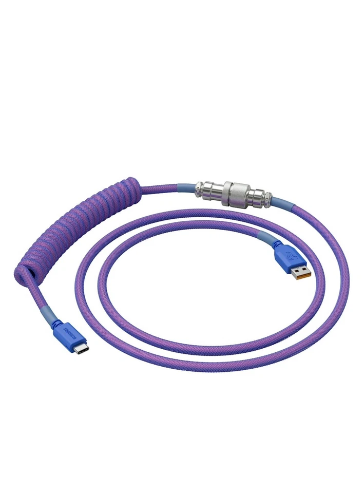 Mechanical Glorious-Coiled USB-C Artisan Braided Keyboard Cable . Nebula - Image 1 of 1