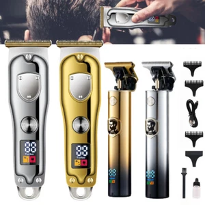 Cordless Professional Hair Clippers Trimmer Kit Men Cutting Machine Barber Salon - Picture 1 of 30