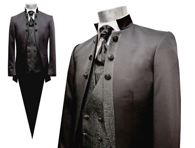 Hochzeitsanzug Cutaway Herren 5-teilig Gr.54 Schwarz - Bild 1 von 4