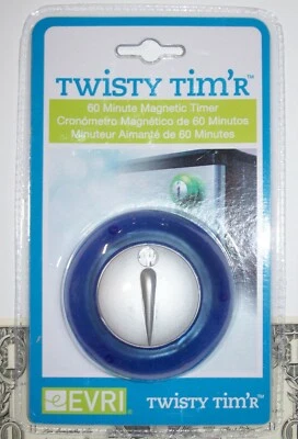 TWISTY TIM'R 60 Minute Magnetic Timer BLUE Loud Ring Kitchen Analog Twist Dial - Image 1 of 4