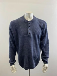 Northern Element Men's Vintage Henley Neck Sweater Size Medium Blue Long Sleeve - Picture 1 of 4