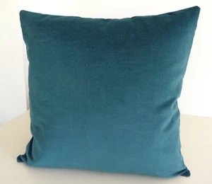 BLAUGRÜN 100 % STRUKTURIERTE BAUMWOLLE SAMTKISSEN ABDECKUNG limitierter Lagerbestand - Bild 1 von 4