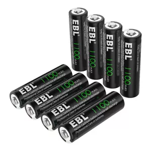 8x AA Rechargeable Batteries NiCd 1100mAh 1.2v Garden Solar Ni-Cd Light LED USA - Picture 1 of 13