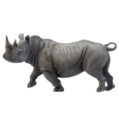 PNSO White Rhinoceros Model Animal Rhino Family Collection Decoration Gift Toy - Image 1 of 3