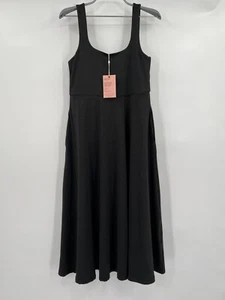 Quince Women’s Flowknit Breeze Fit & Flare Dress sz XS Black Midi Length NWT - Picture 1 of 7