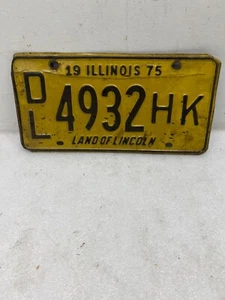 1975 Illinois Dealer license plates (4932 Hk) Vintage License plate ONE - Picture 1 of 2