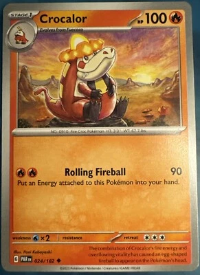 Crocalor 024/182 Sv04: Paradox Rift Regular Pokemon Non Holo - Image 1 of 2