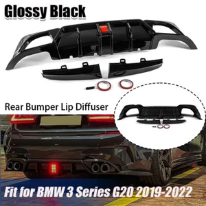 Labio de parachoques trasero para BMW Serie 3 G20 330i M340i Sport 1922 difusor negro brillante - Imagen 1 de 10