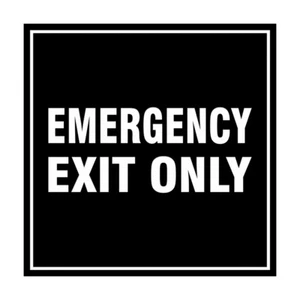 Signs ByLITA Square Emergency Exit Only Sign with Adhesive Tape (Black) - Medium - Picture 1 of 1