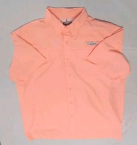 Habit Fishing Button Up Shirt Peach Lightweight Solar Factor 40 Men's Large - Picture 1 of 10