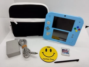 Nintendo 2DS Sun Moon Light Blue Console Stylus Pikachu Pokemon JP ver - Picture 1 of 8