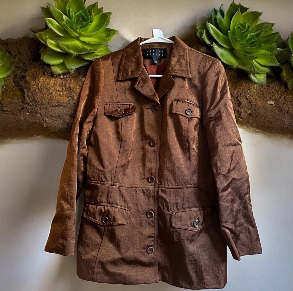 FINITY золотой коричневый женщин BLAZER с подкладкой размер 12 - Изображение 1 из 4