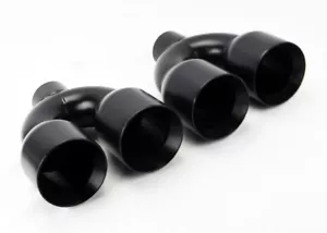 Dual 4.0" Quad Staggered Gloss Black Exhaust Tip Fits Dodge Challenger 2008-2023 - Picture 1 of 3