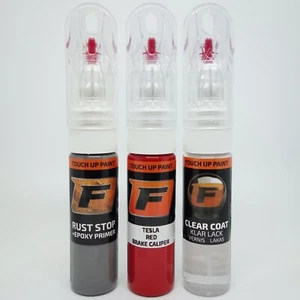for TESLA | RED BRAKE CALIPER | Touch Up Paint Pen Kit Brush Scratch - Picture 1 of 7