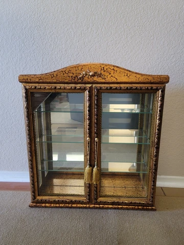 Mongelli Srl Export Italian Handmade Gilt Gilded Figurine Curio Vitrine Display Cover