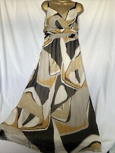 Principles SILK Dress Long Sz 14 Tie sash Special Occasion Strappy Lined Yellows