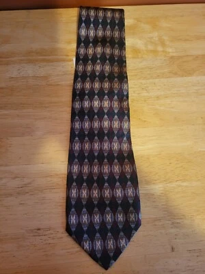 Corbata de seda Dani Moda Machile diseño artístico oro borgoña Foto 1 de 4