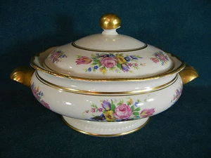 Castleton Rose Round Handled 10 5/8" Covered Serving Bowl with Lid - Picture 1 of 5