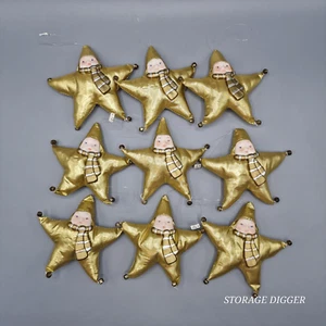 Vintage Dept 56 Gold Baby Face Plush Creepy Christmas Star Ornament Decorative - Picture 1 of 12