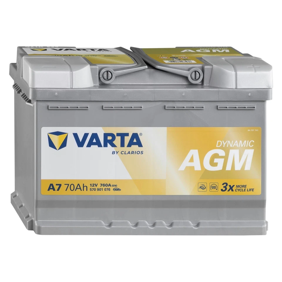 Autobatterie 12V 70Ah  760 A/EN AGM Start-Stop (ex E39) Varta A7 Silver Dynamic - Bild 1 von 4