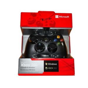 Genuine Microsoft Xbox 360 Wired USB Controller For Windows Black BRAND NEW! - Afbeelding 1 van 10