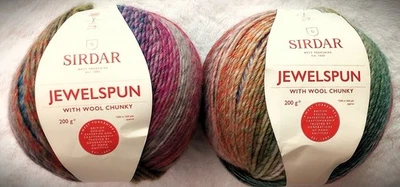 Lote de 2-328 yardas/perla de cada color Sidar Jewelspun gruesa lana Foto 1 de 3