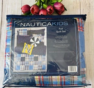 Trapunta Nautica Bambini Colorata Patchwork Plaid Full Size 3pz Nuova con etichette - Foto 1 di 6
