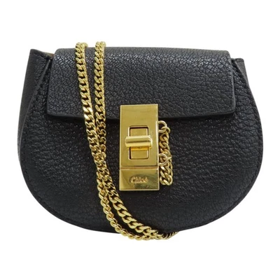 CHLOE Drew Chain Mini Shoulder Bag Calfskin Black - Image 1 of 4