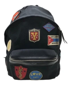 Mochila de ciudad Saint Laurent Paris Twill Patch negra PLB467985・1117 - Imagen 1 de 10
