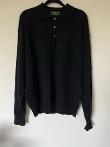 Excellent Embassy Row Men’s Black 2-ply Cashmere Polo Collar Sweater Size: XL - Picture 1 of 5