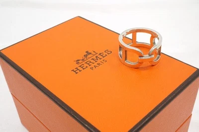 HERMES Ever Chaine Dancre Ring EU54 US7.5 Unisex Ag925 Silber 4098j - Bild 1 von 4