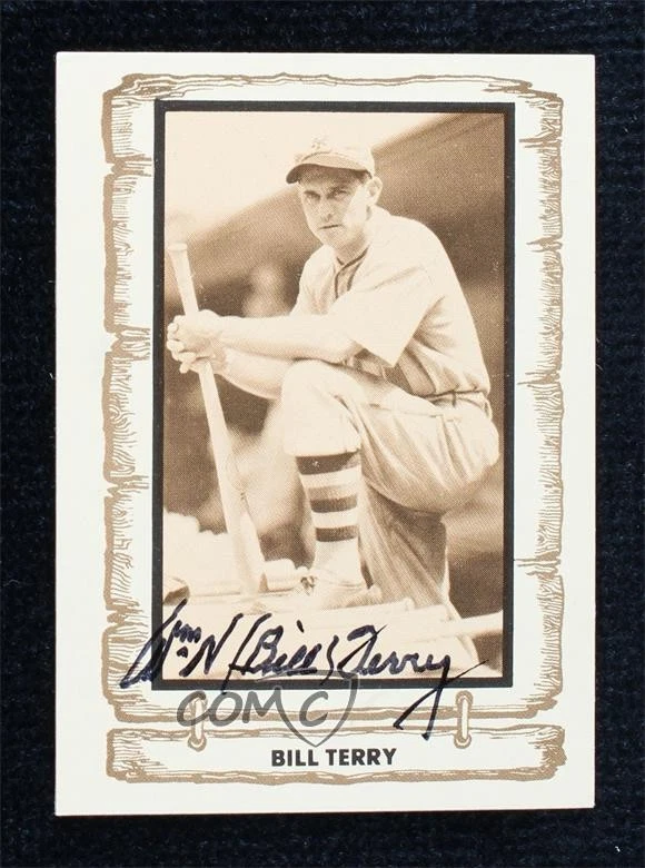 JSA Certified 1980 Cramer Baseball Legends Series 1 Bill Terry #9 COA Auto HOF - Image 1 of 2