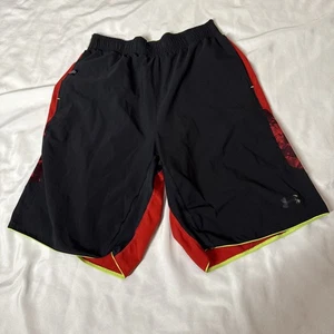 Under Armour Men Activewear Shorts Red Black NFL Combine Basketball Shorts Sz M - Picture 1 of 17