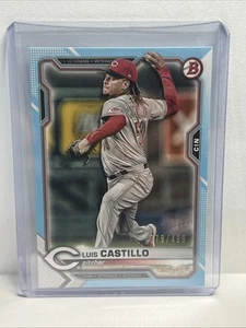 2021 Bowman Sky Blue Border Paper 278/499 Luis Castillo #55 Cincinnati Reds MLB - Picture 1 of 3