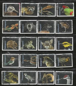 US Sc# 5799a-t ENDANDERED SPECIES USED SET of 20 SINGLES OFF PAPER SOUND - Picture 1 of 1