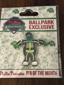 2025 Phillie Phanatic October Pin of the Month-Skeleton-w/Moveable Arm Joints - Picture 1 of 4