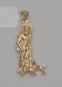10K Gelbgold religiöser Heiliger Lazarus Heiliger San Lazaro Anhänger Charm - Bild 1 von 6