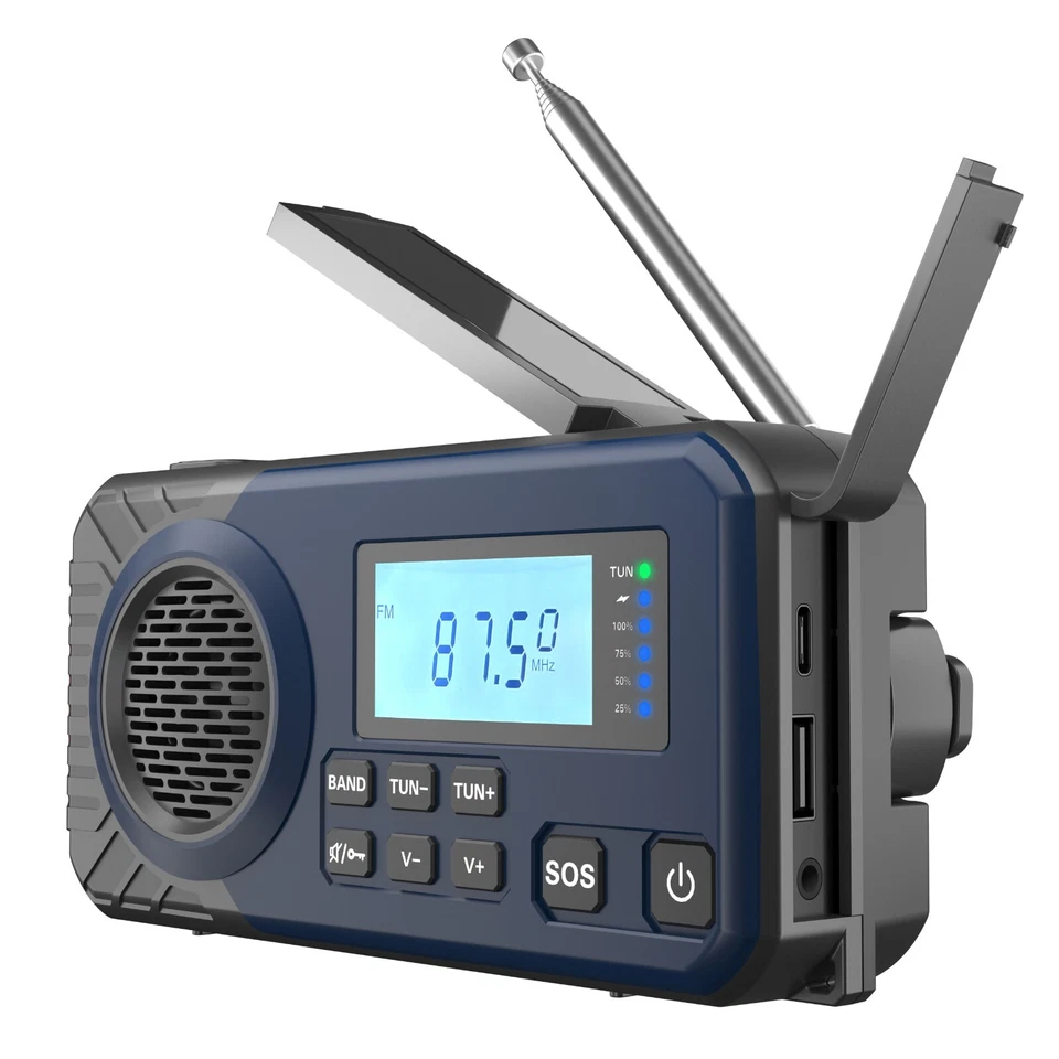 Acta Berg Kurbelradio | Notfallradio FM/AM/SW & 5000mAh Akku | Solar Radio Lampe - Bild 1 von 1