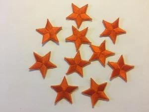 Iron On Orange Star Embroidered Appliques 1 3/8" (35mm) 10 pieces per package - Picture 1 of 3