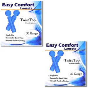 Easy Comfort Lancets Twist Top 30 Gauge - 100 Count (2 Pack) - Picture 1 of 3