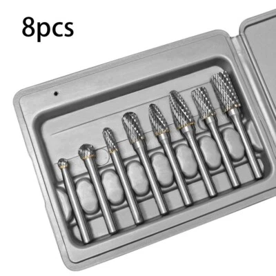 HOMTAS 8 Stück Frässtifte 6mm Schaft Rotationsfräser für Metall Gravieren Frässtift Set