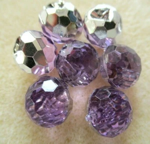5 PIEZAS 12MM HEXAGONAL FACETA CRISTAL PÚRPURA PLATA TRASERO OFFSET ORIFICIO COSER BOTONES - Imagen 1 de 4