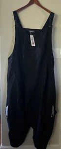 KEKOO navy cotton harem/nappy overalls dungarees size 4 NWT - Picture 1 of 7