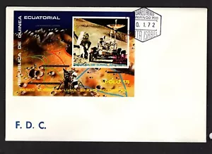 Equatorial Guinea #7211 (1972 Apollo 15 250+50e imperforate sheet) FDC - Picture 1 of 1