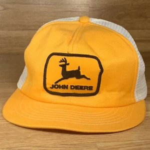 Vintage JOHN DEERE Patch Mesh Farm Snapback Hat Cap Swingster - Picture 1 of 7