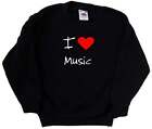 I Love Heart Music Kids Sweatshirt