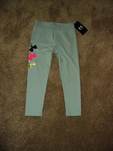 Leggings Under Armour 4T bambina nuovi con etichette mod poli/spandex grigio R $28 - Foto 1 di 2