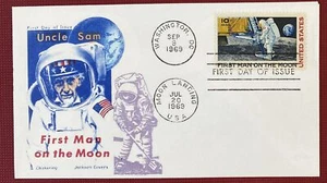 Overseas Mailer C76 Tío Sam 1er Hombre en la Luna Extra Terrestre Postal CXL - Imagen 1 de 2