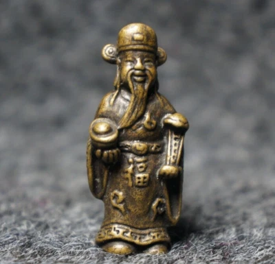 Estatuillas y estatuas antiguas de cobre chino hacerse rico de 35 mm Dios de la riqueza Foto 1 de 4