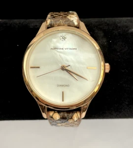 Adrienne Vittadini Diamond Gold Tone Metal Analog Watch 14001 - Picture 1 of 8
